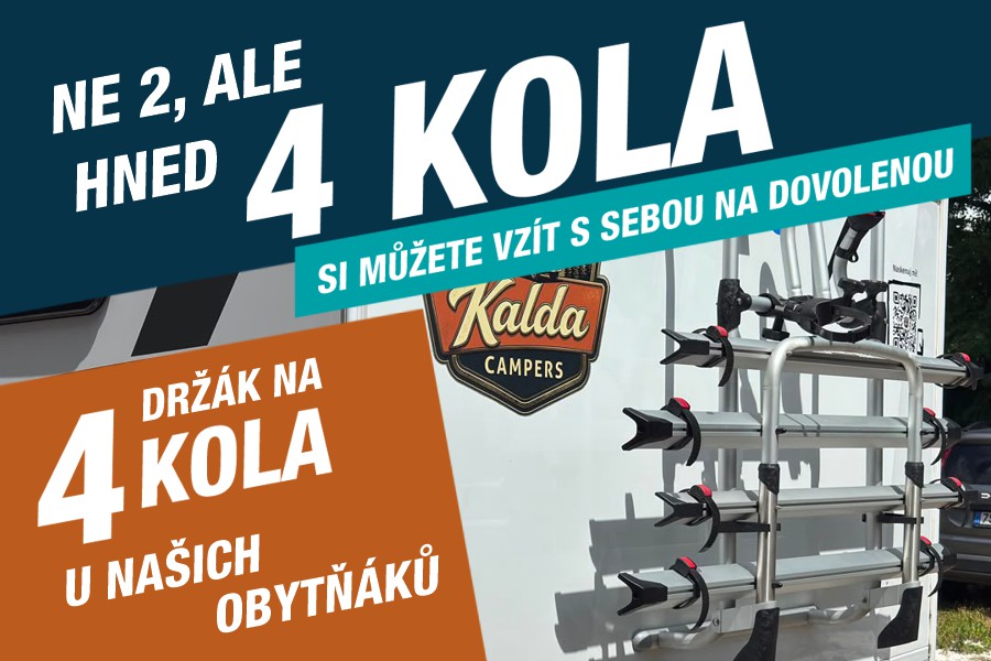 Obytný vůz kalda Campers s držákem na 4 kola
