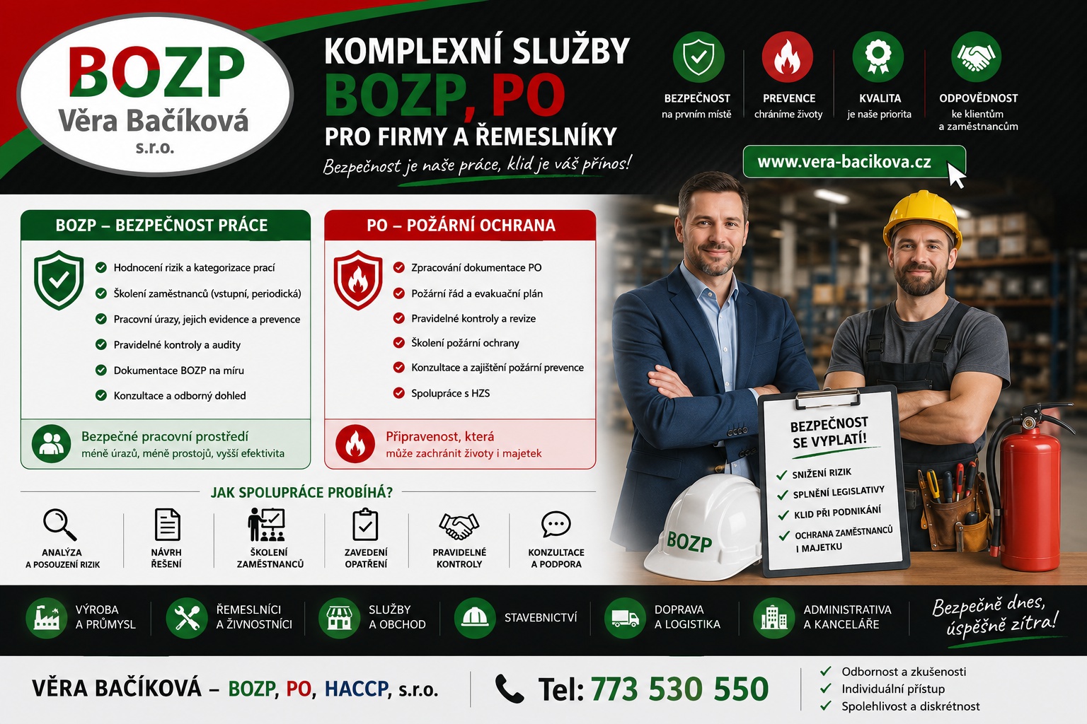 Školení BOZP, PO , dokumentace po celé ČR.