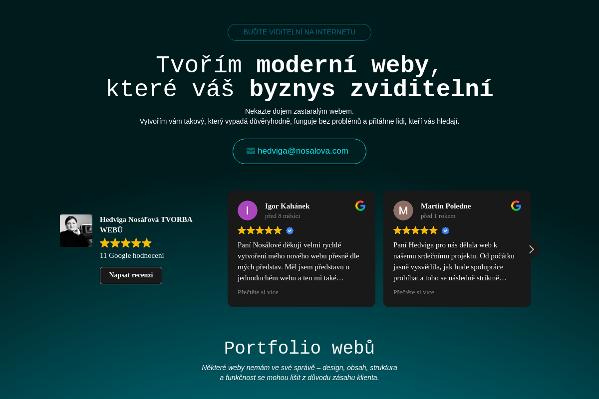 Hedviga Nosáľová - Tvorba webů