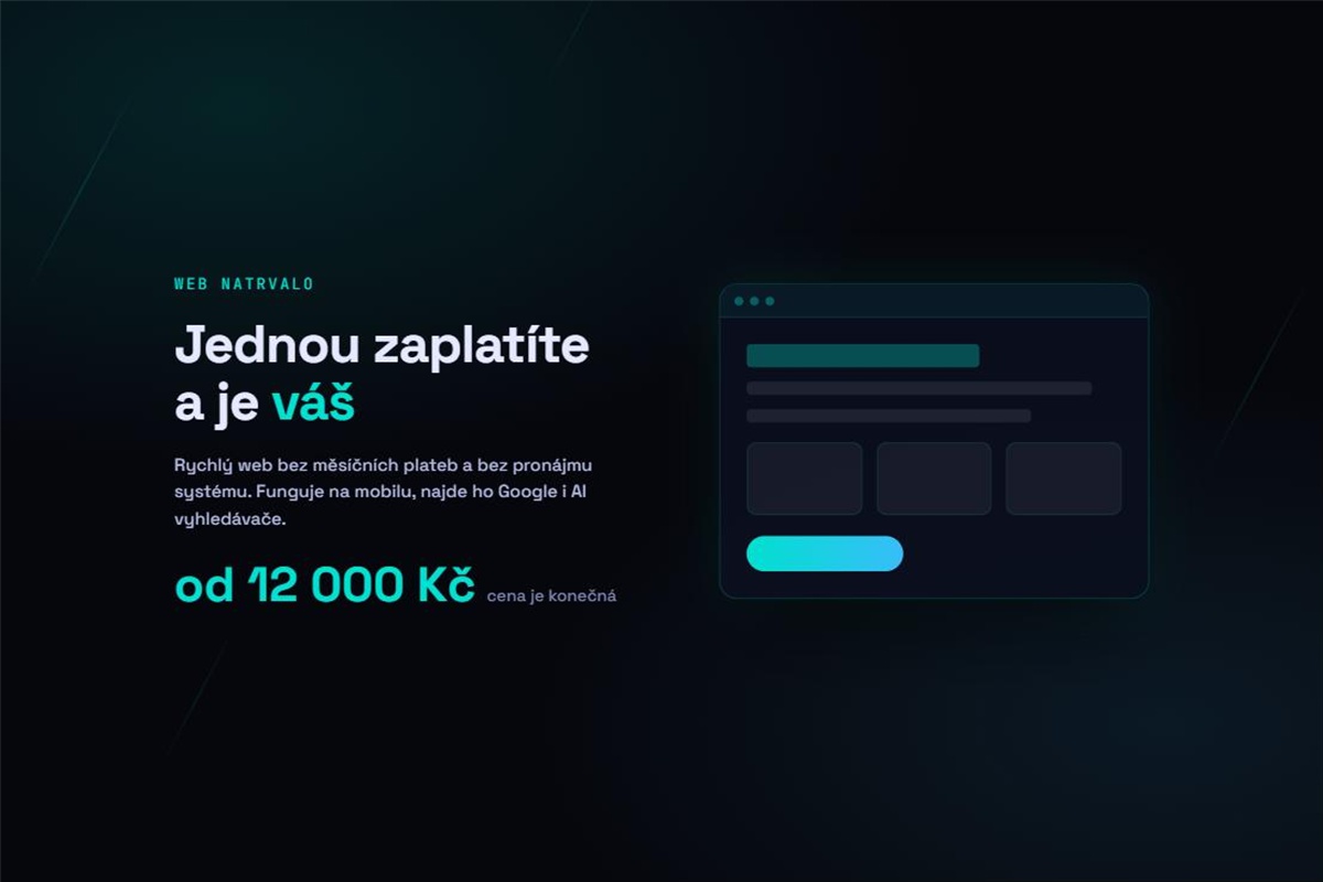 Web natrvalo — jednorázově, bez měsíčních plateb