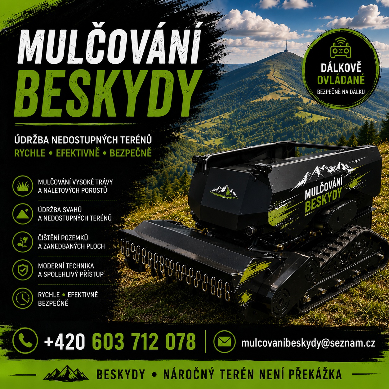 Mulčování Beskydy foto 1