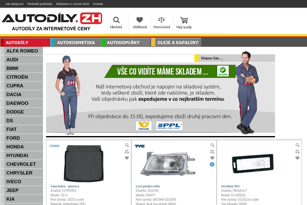 Autodíly ZH