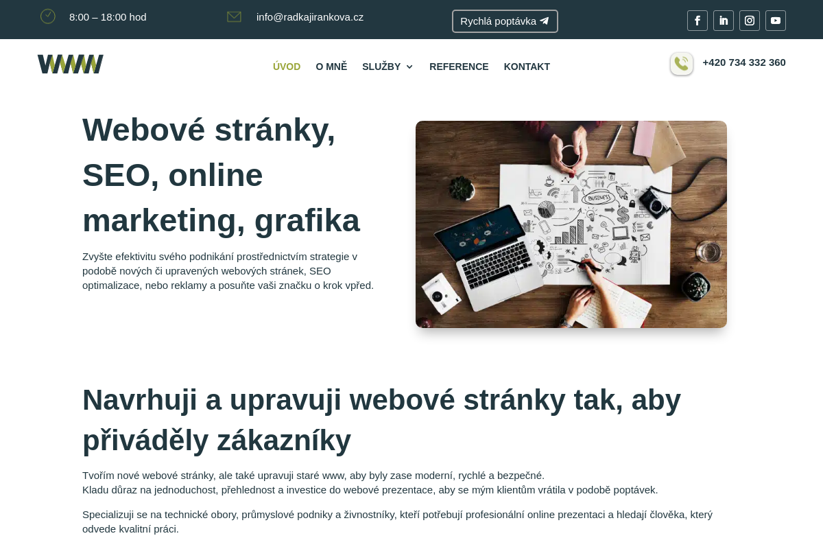 Tvorba webových stránek Radka Jiránková