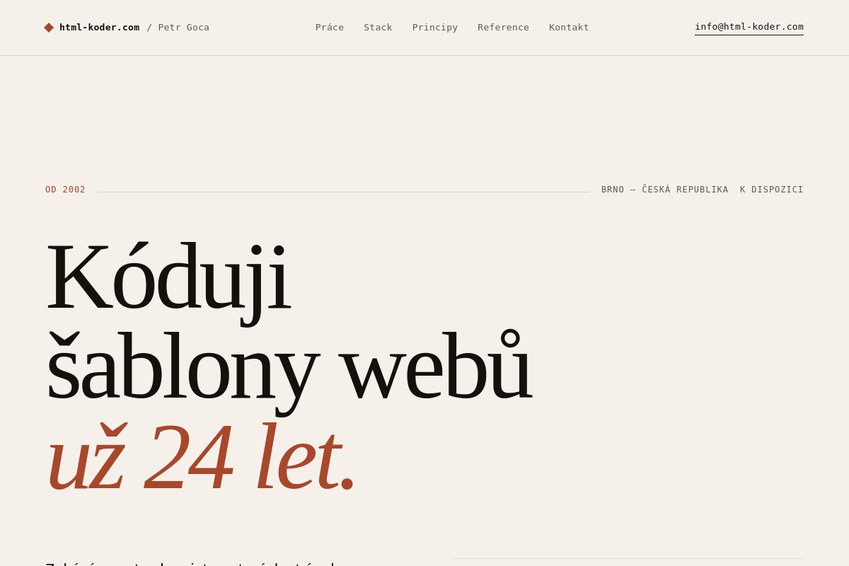 Petr Goca - HTML kódování a vývoj webových stránek