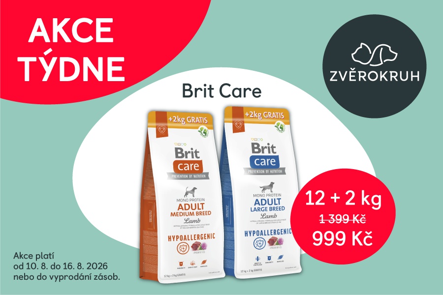 Granule pro psy Brit Care 14 kg jen za 999 Kč!