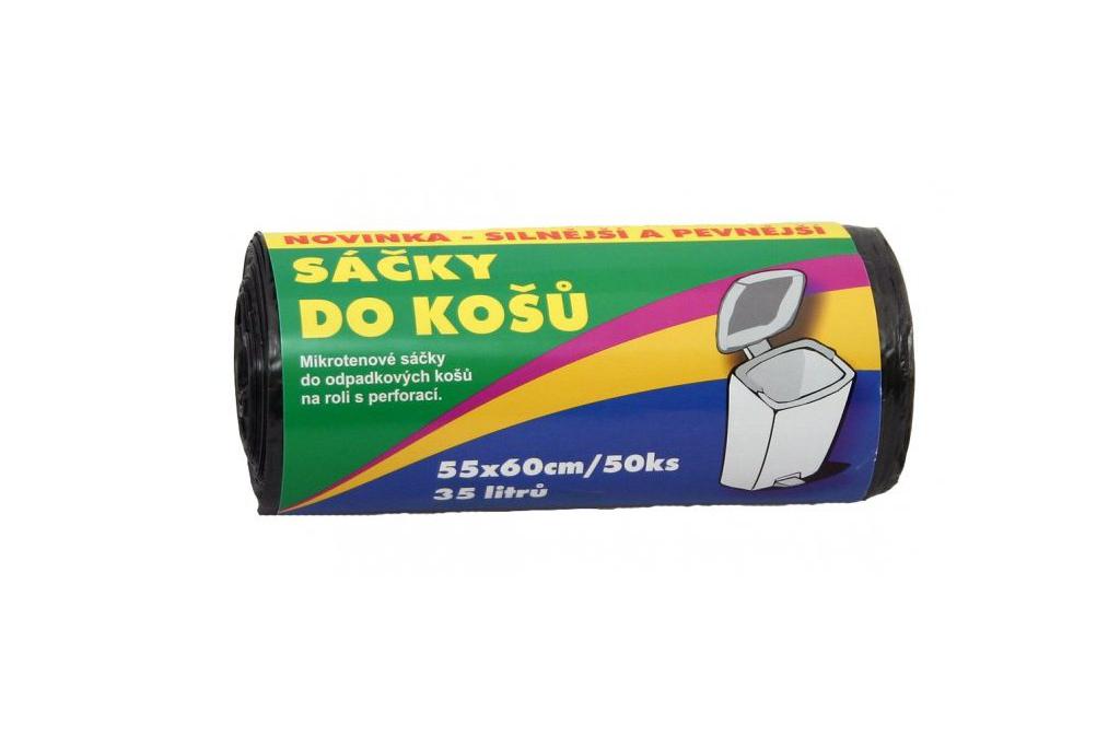 Sáčky do košů HDPE 35l/55x60cm - 50ks/role černé