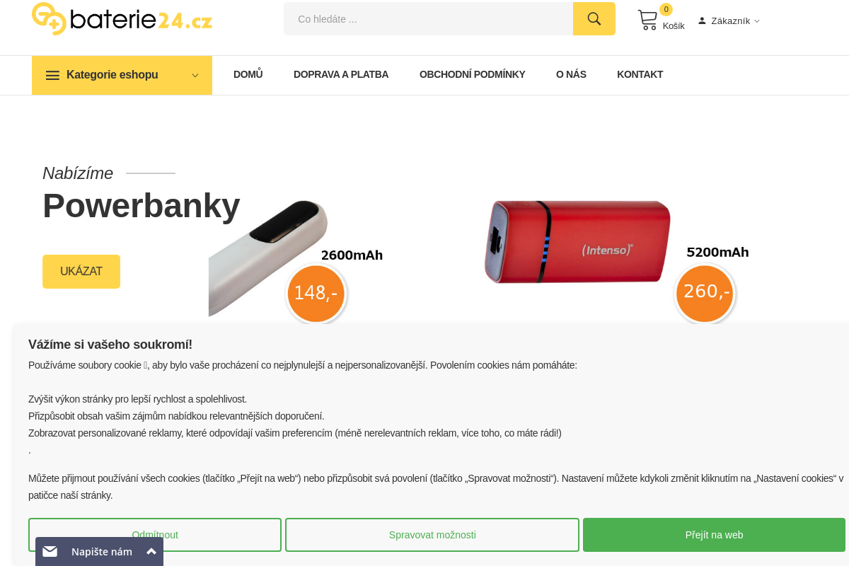 Baterie a nabíječky - Baterie24.cz