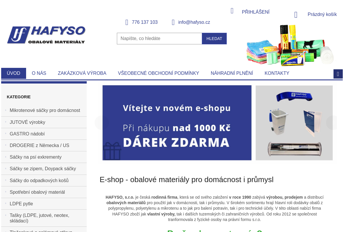 Hafyso - Obalové materiály