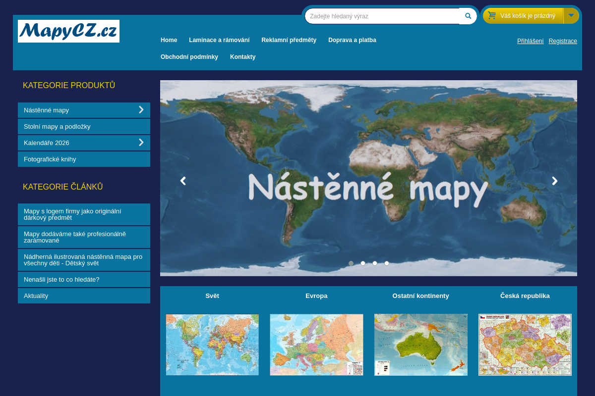 MapyCZ.cz - NÁSTĚNNÉ MAPY