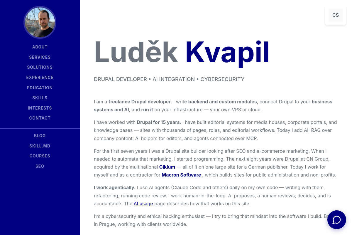 Drupal & AI solutions & security Luděk Kvapil