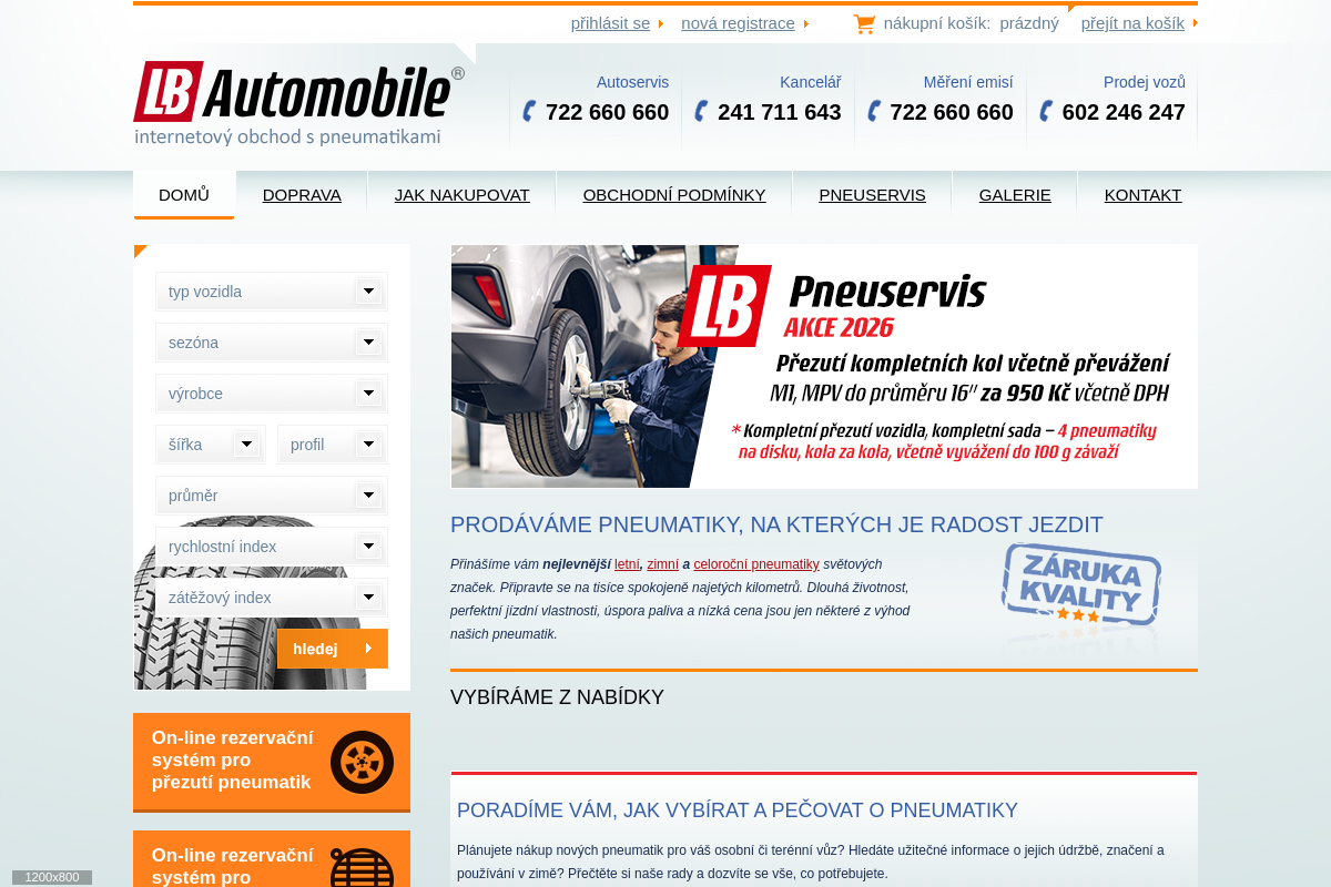 LBpneu.cz PRODEJ PNEUMATIK - PNEUSERVIS
