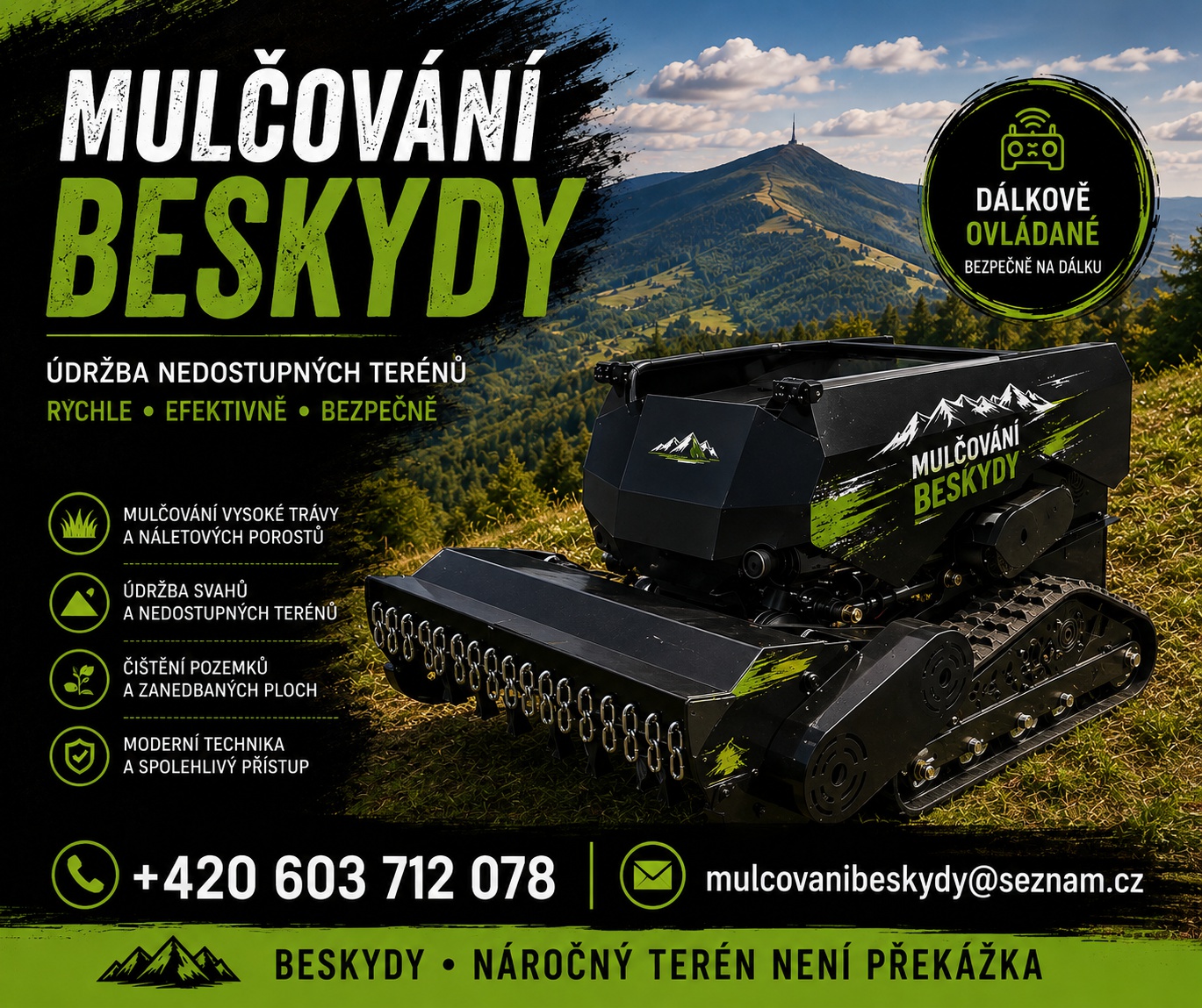 Mulčování Beskydy foto 1