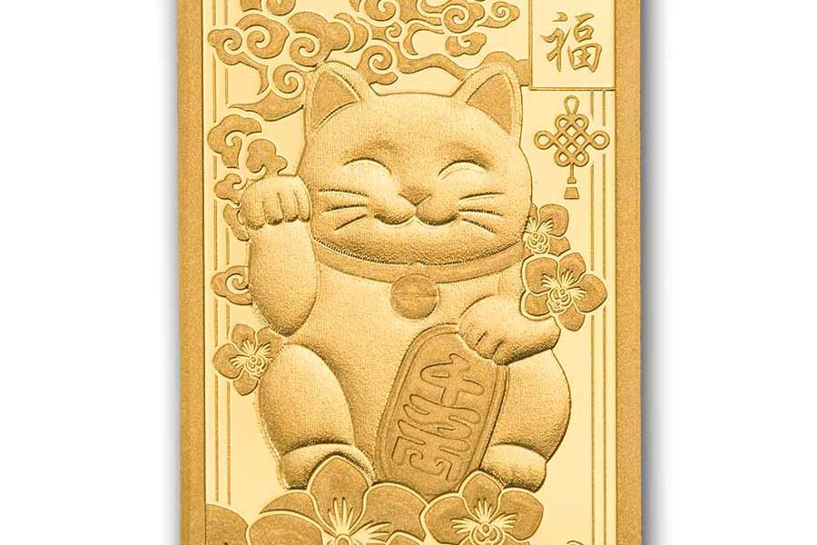 Zlatý slitek Pamp - Lucky Cat 2,5g