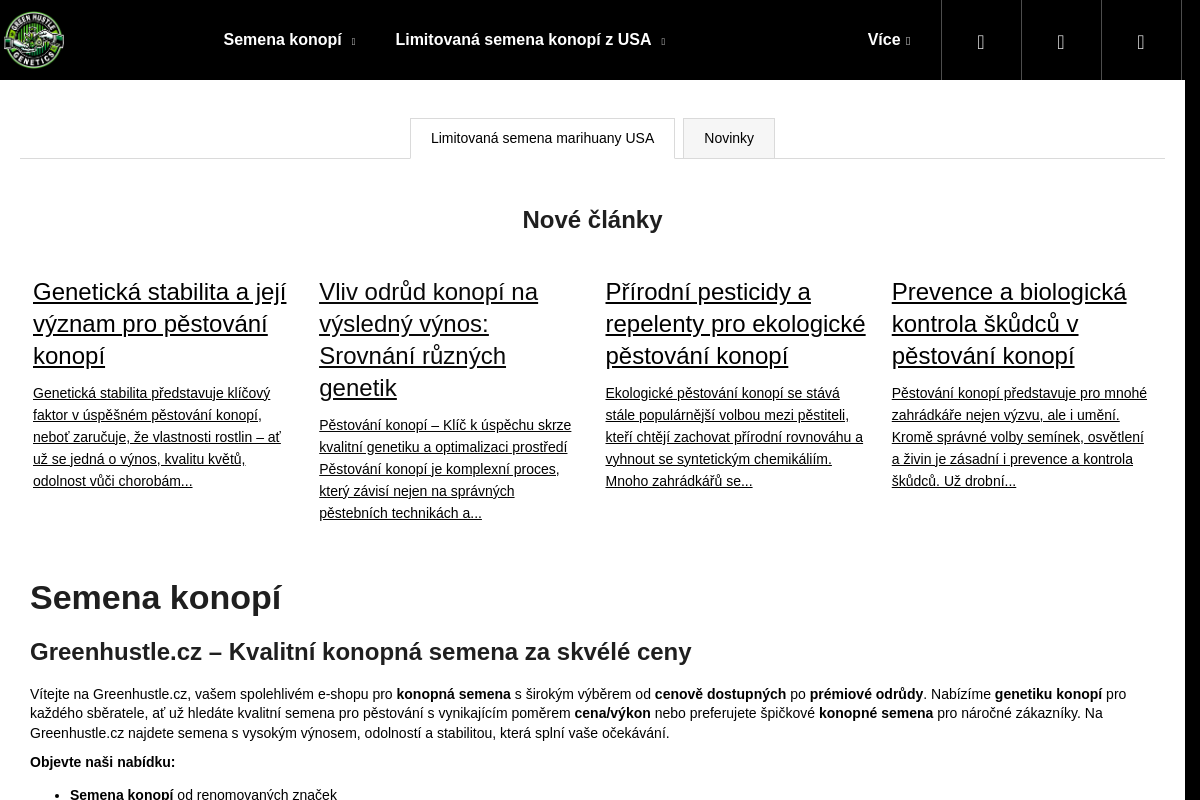 GreenHustle.cz – specialista na konopná semena