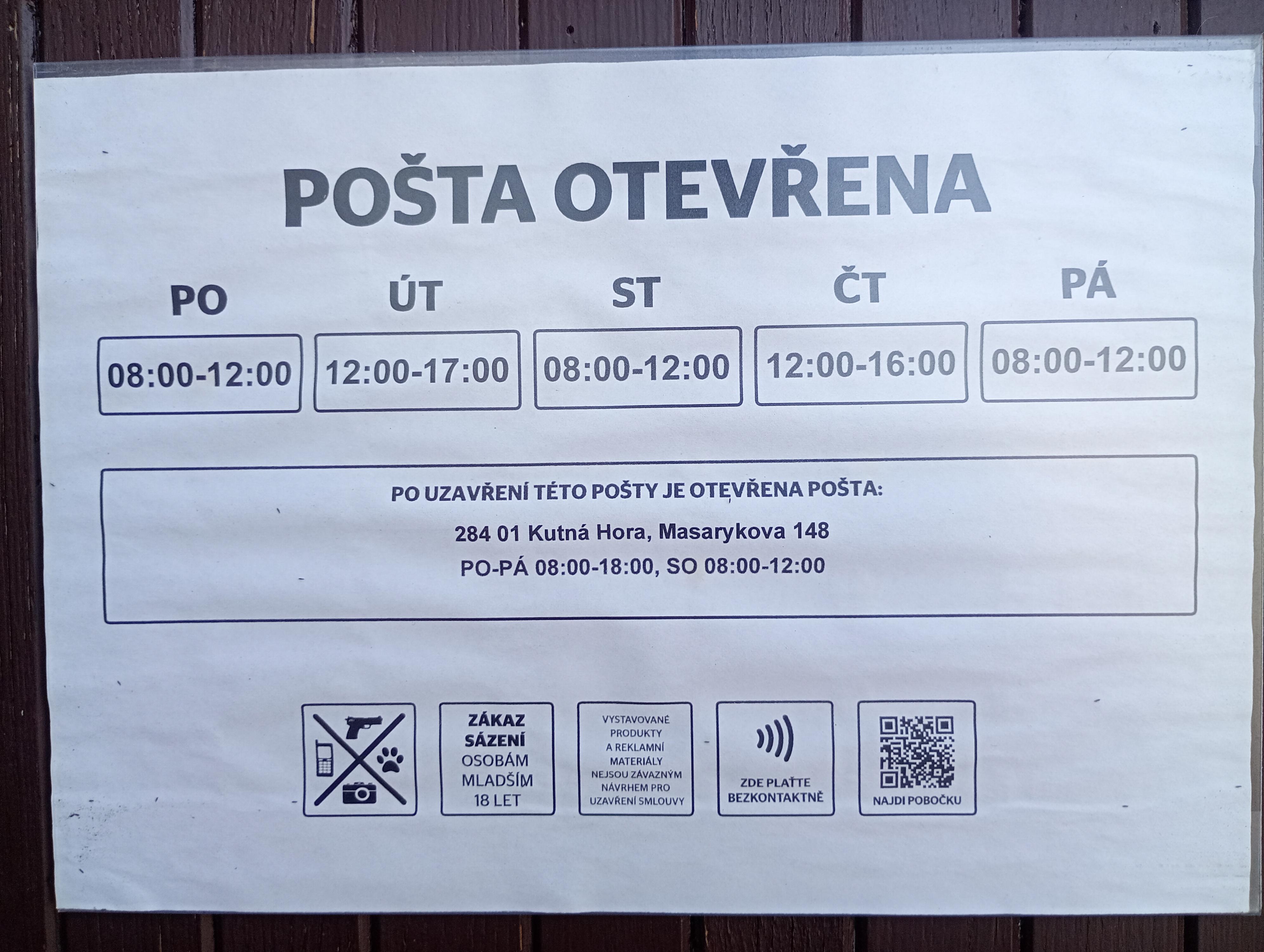Pošta Kluky u Kutné Hory foto 1