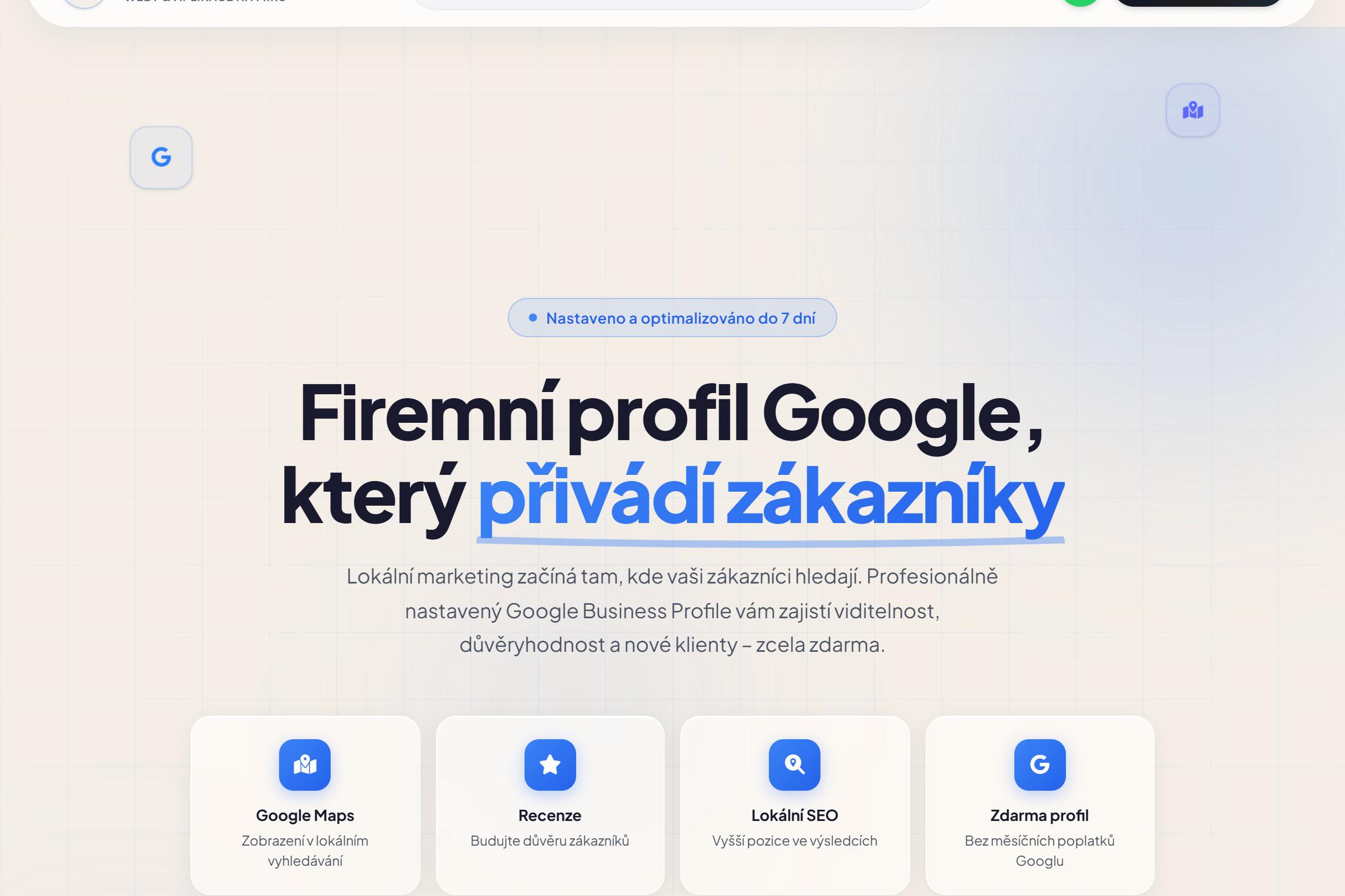 Firemní profil na Googlu na klíč