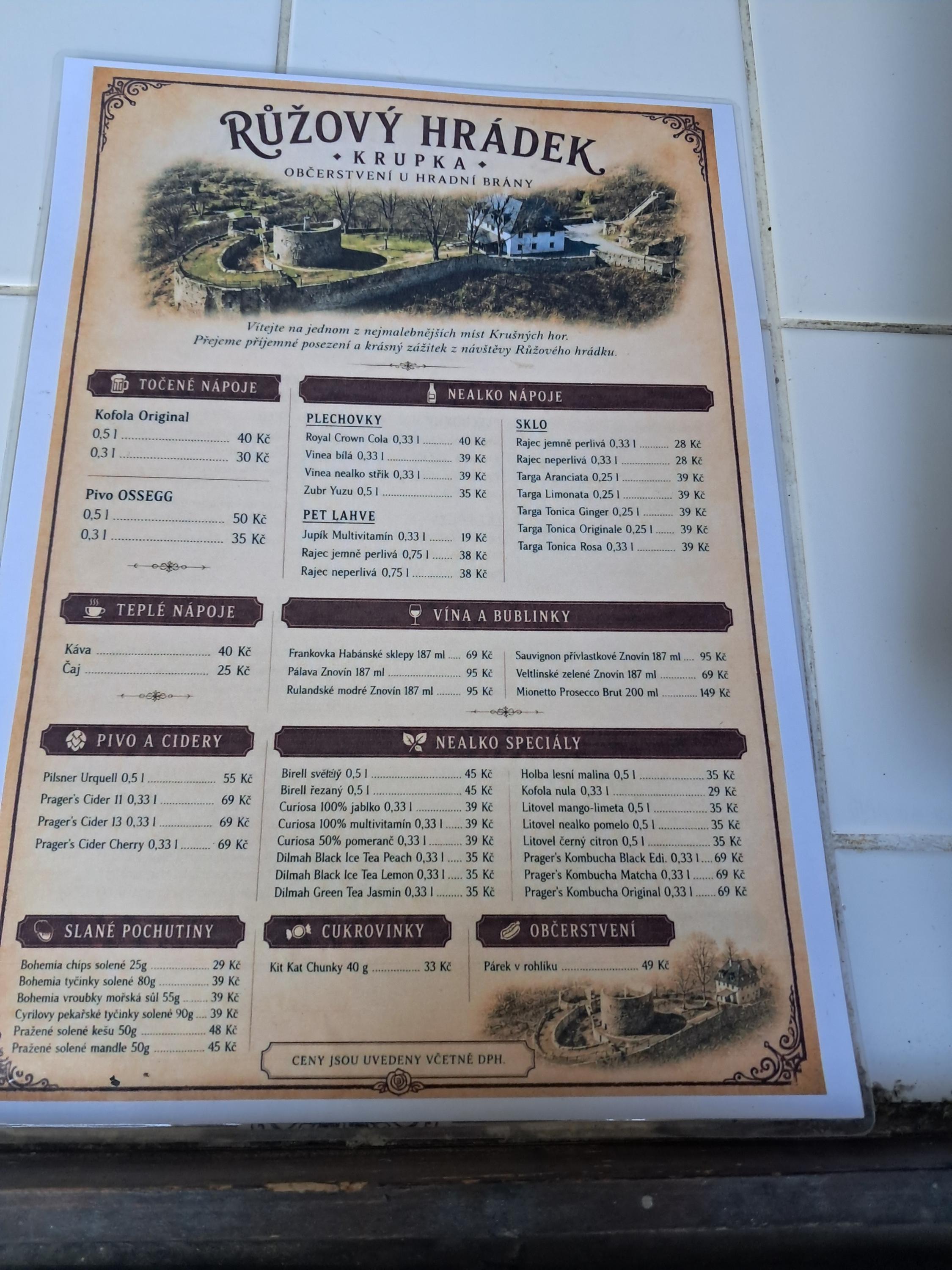 Občerstvení Hrad Krupka