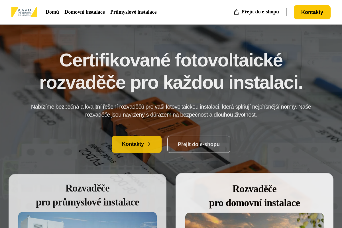 KAVOJ Fotovoltaické rozvaděče
