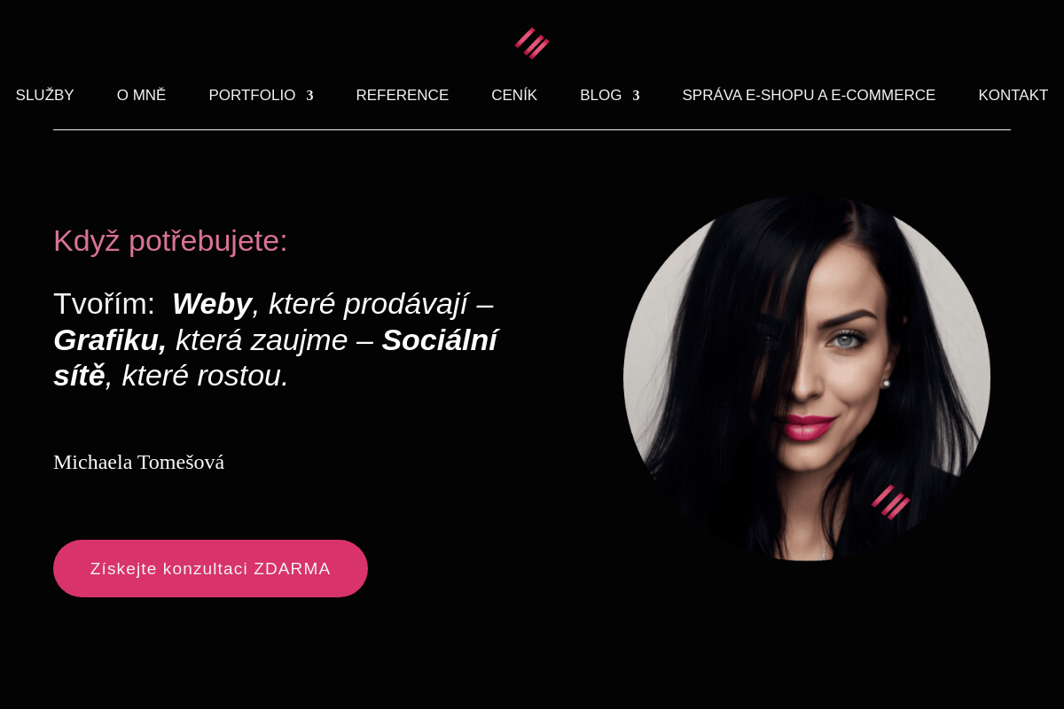 Ing. Michaela Tomešová - weby - sítě - grafika