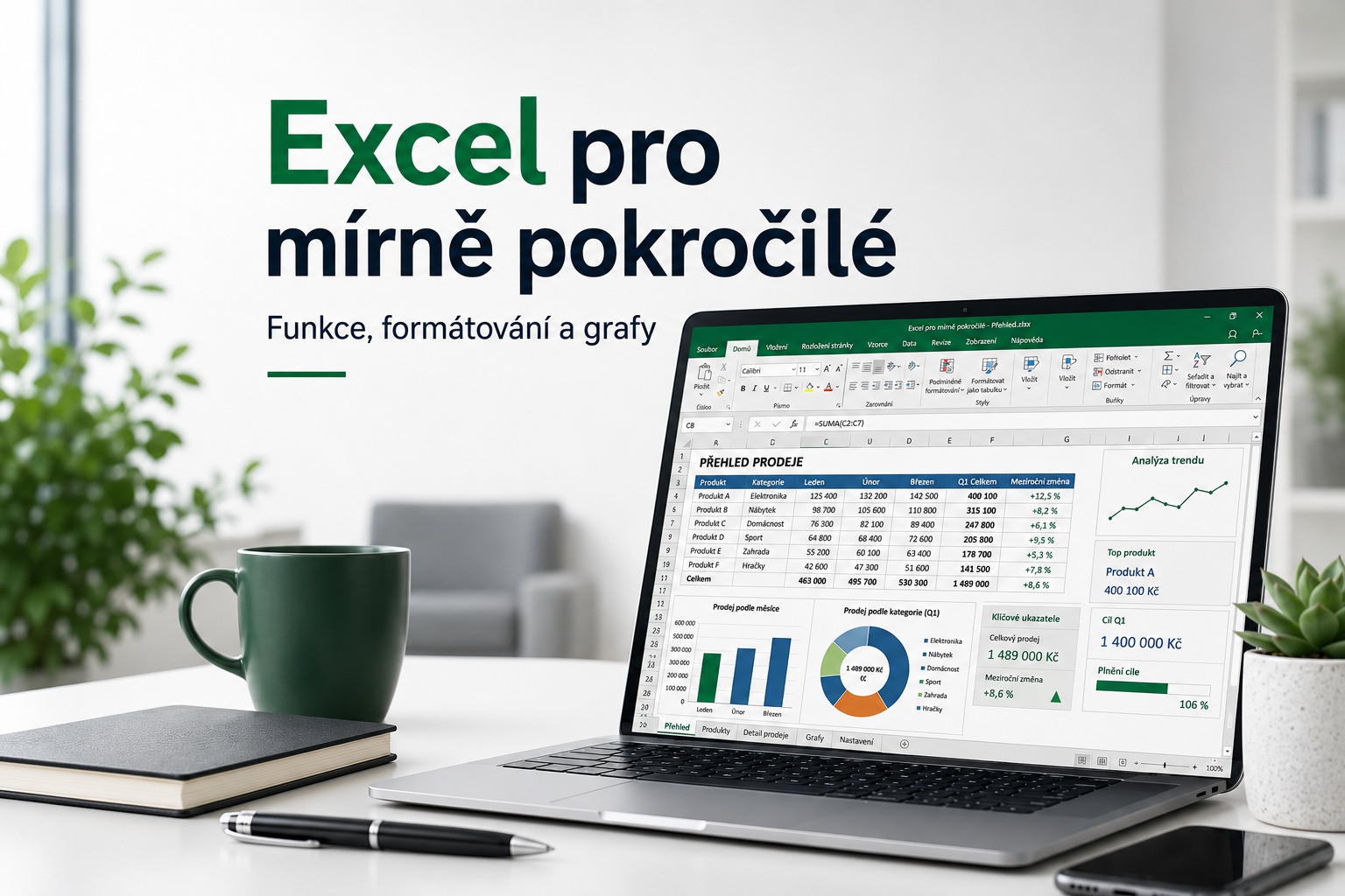 Excel pro mírně pokročilé – individuální výuka