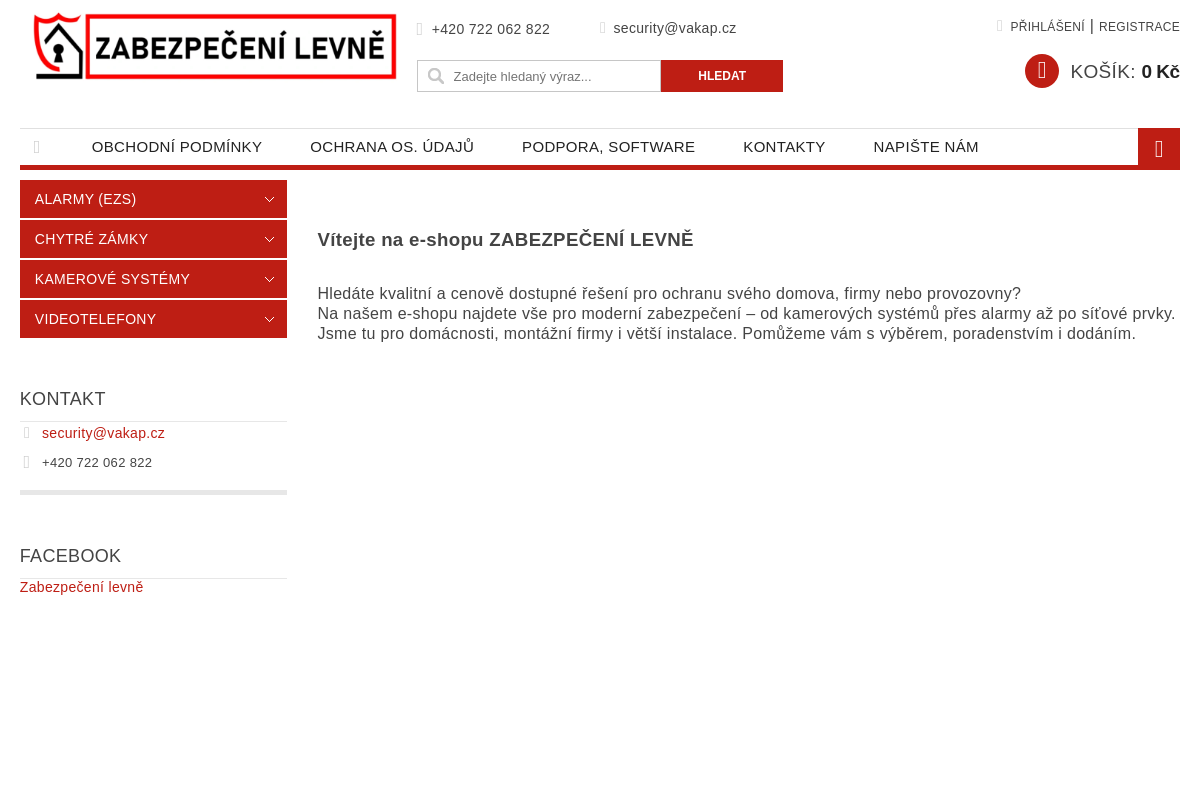 Zabezpečení levně