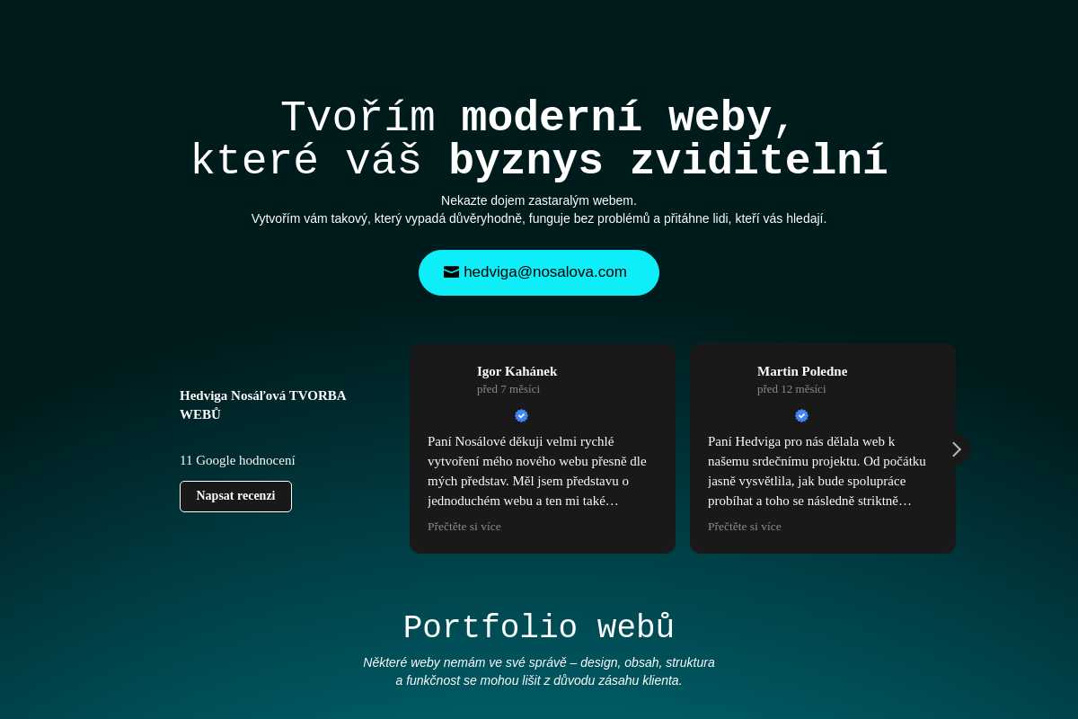 Hedviga Nosáľová -  Tvorba webů