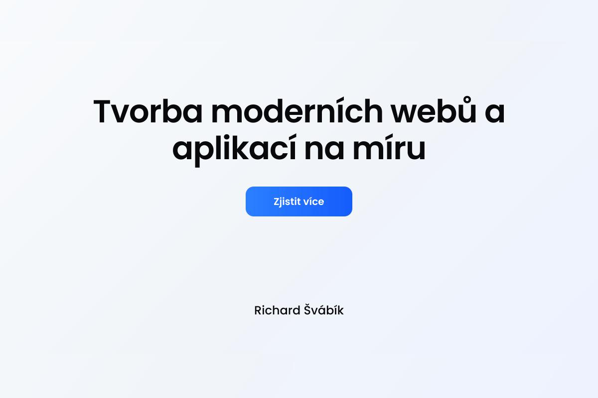 Richard Švábík - webový vývojář