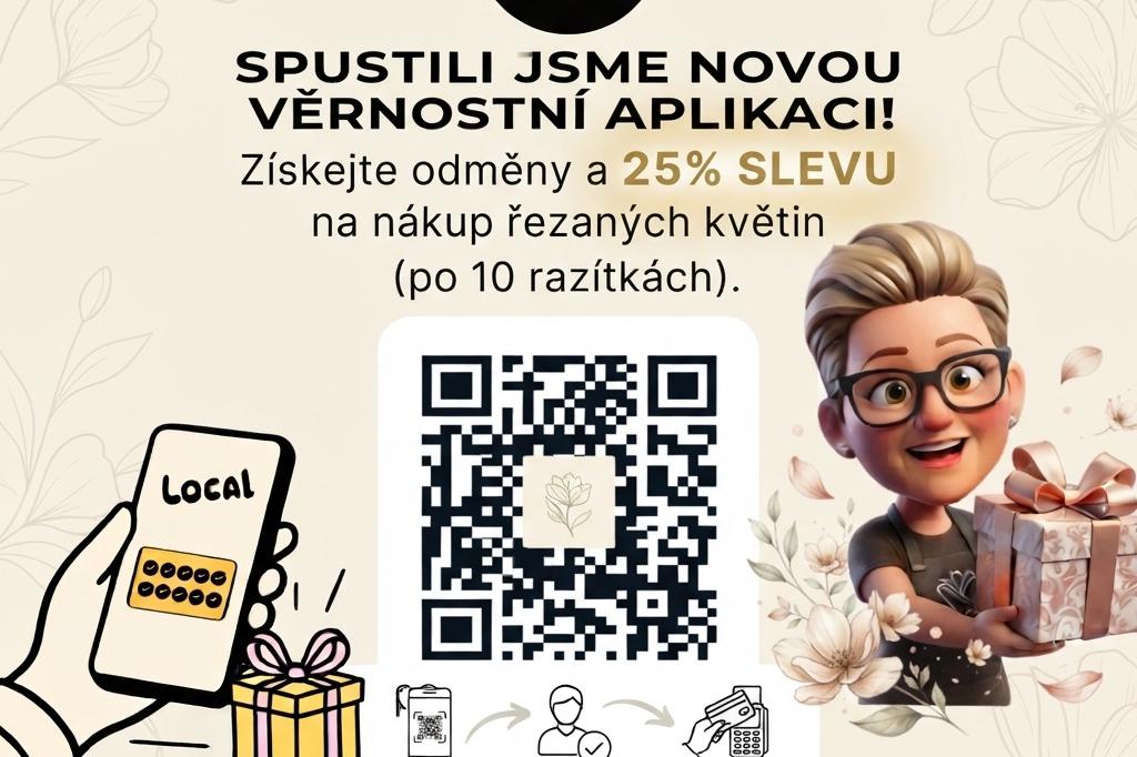 1. Věrnostní aplikace květinářství  v Přerově!