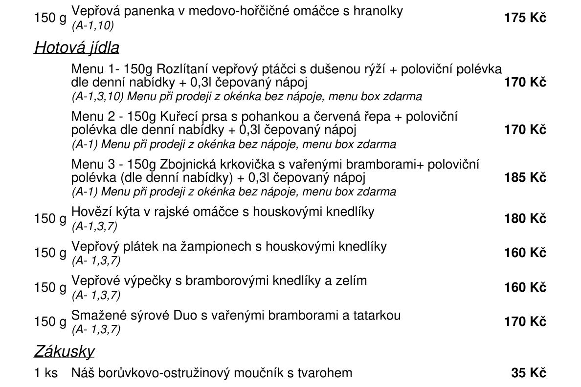 Jídelní nabídka  7.8. 2026