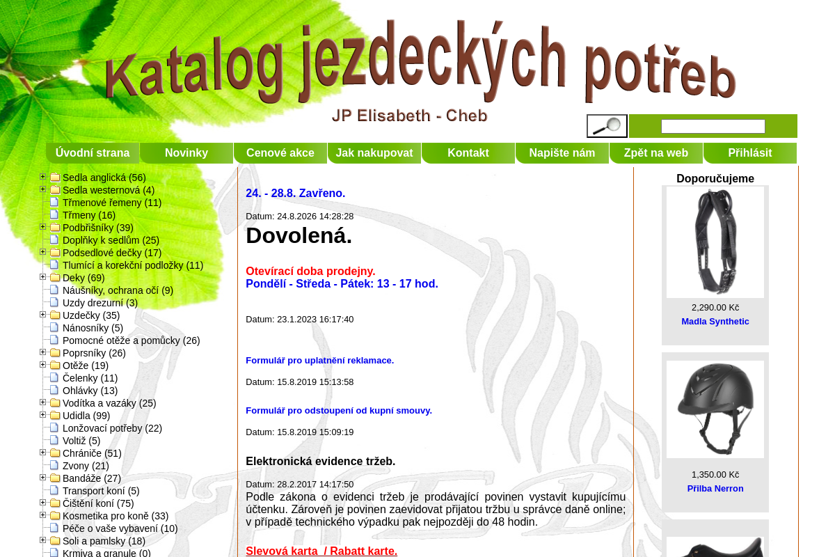JEZDECKÉ POTŘEBY ELISABETH