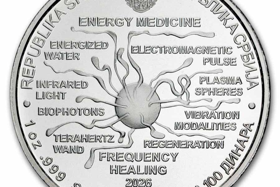 Stříbrná mince Nikola Tesla - Energy Medicine 1 oz