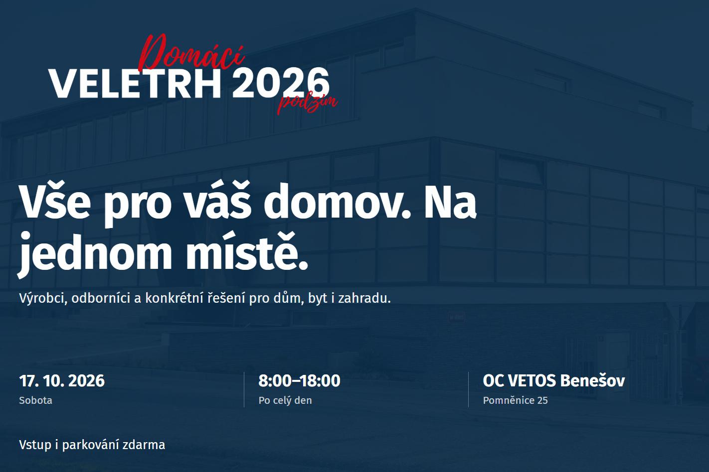 Domácí veletrh VETOS 2026 – pro dům, byt a zahradu