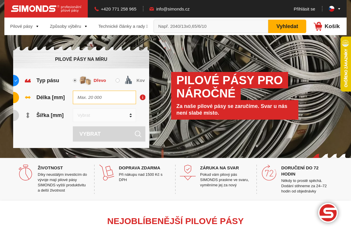 SIMONDS pilové pásy