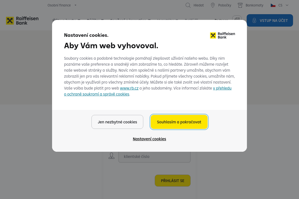 Raiffeisenbank - internetové bankovnictví