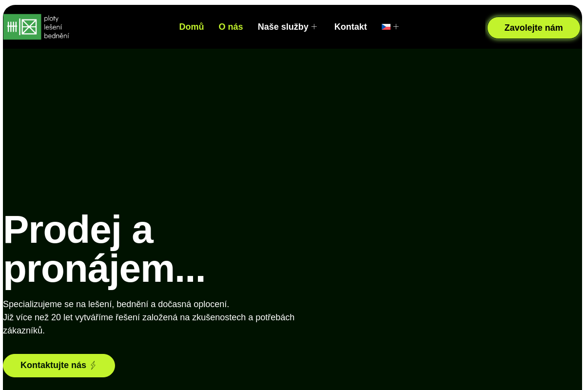 Ploty Lešení bednění