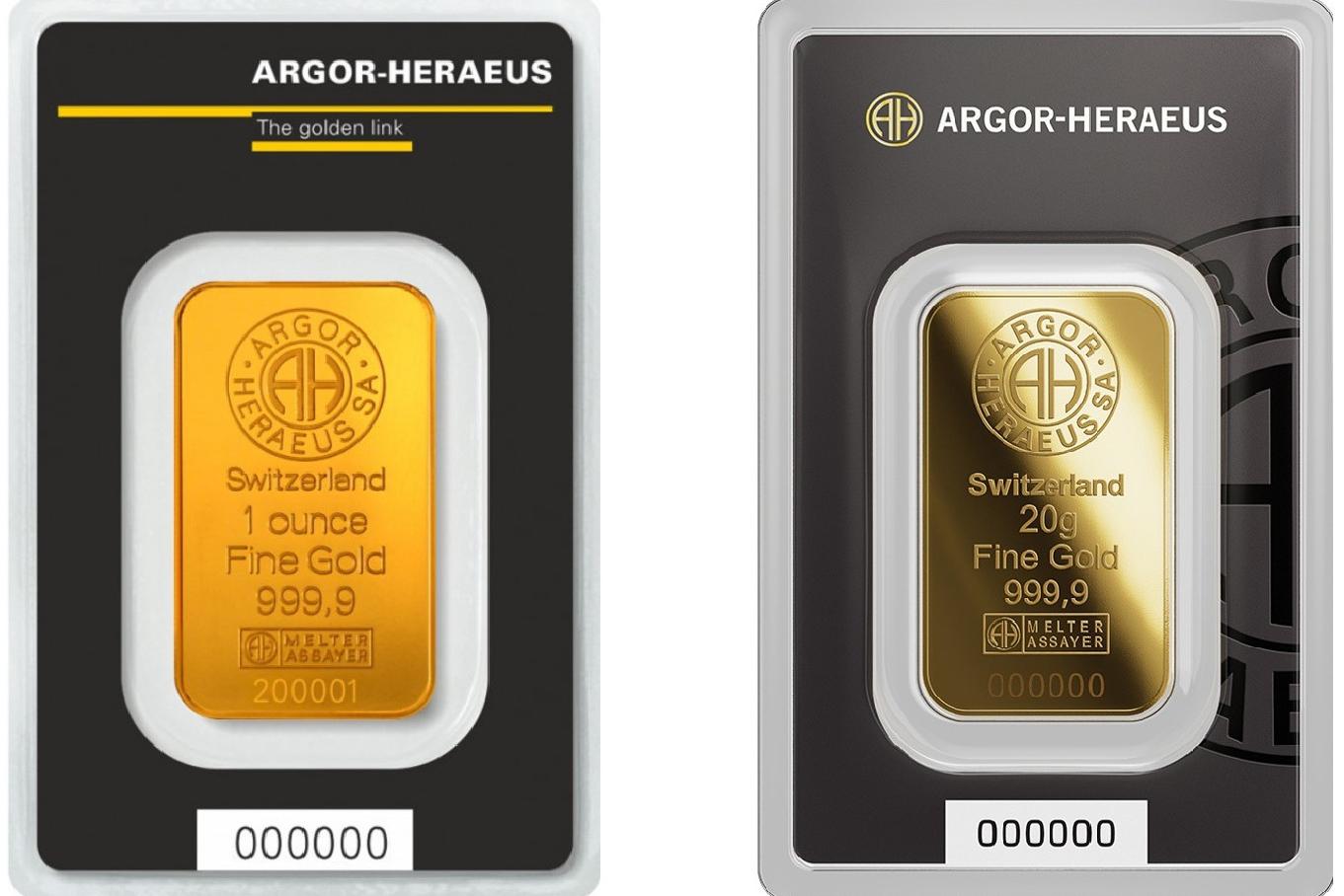 Zlatý slitek 1 Oz Argor Heraeus