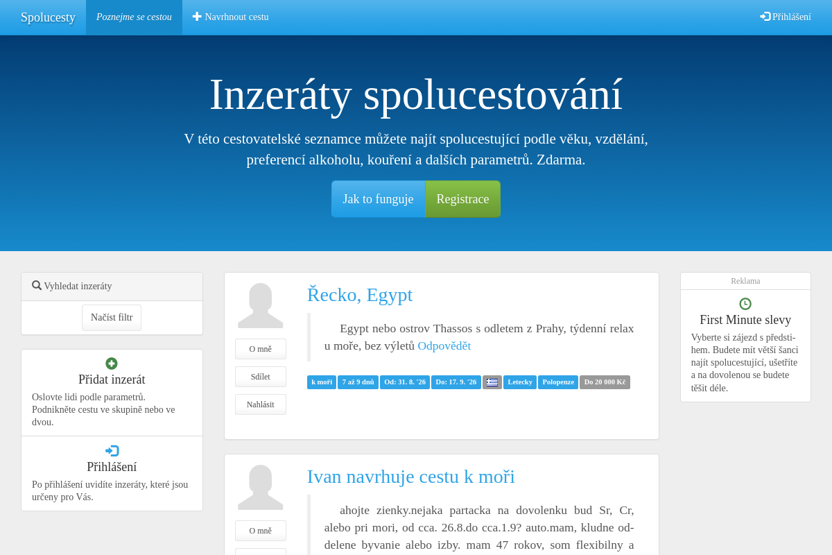 Cestovatelská seznamka u hřiště