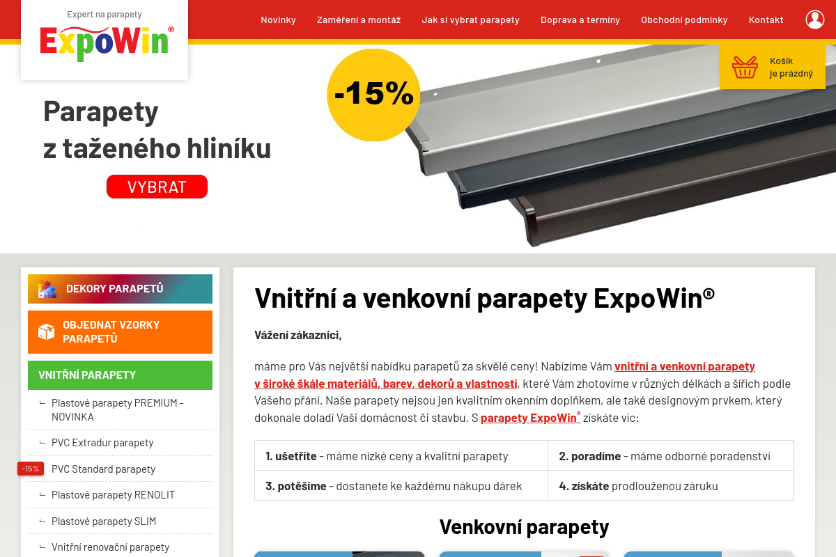 Nejlevnejsi-parapety.cz