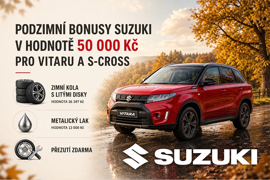 Suzuki Bonusovka: Zimní kola, metalický lak zdarma