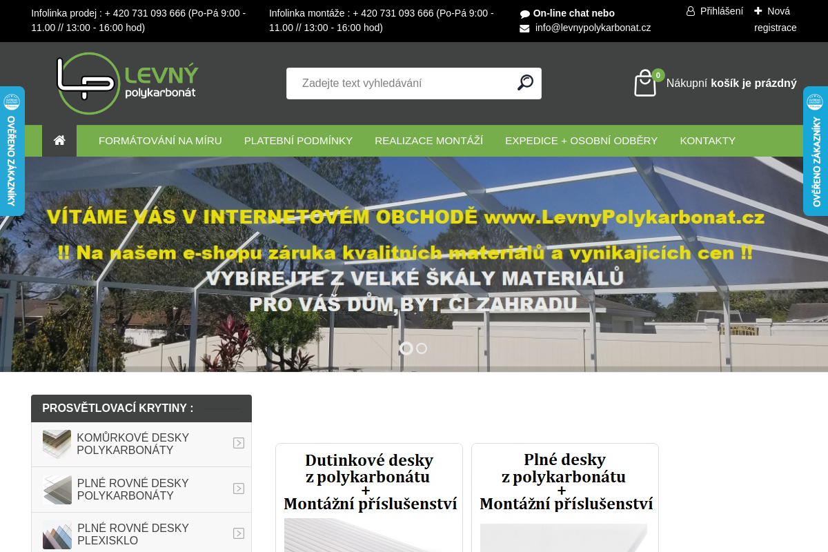 LEVNÝ POLYKARBONÁT