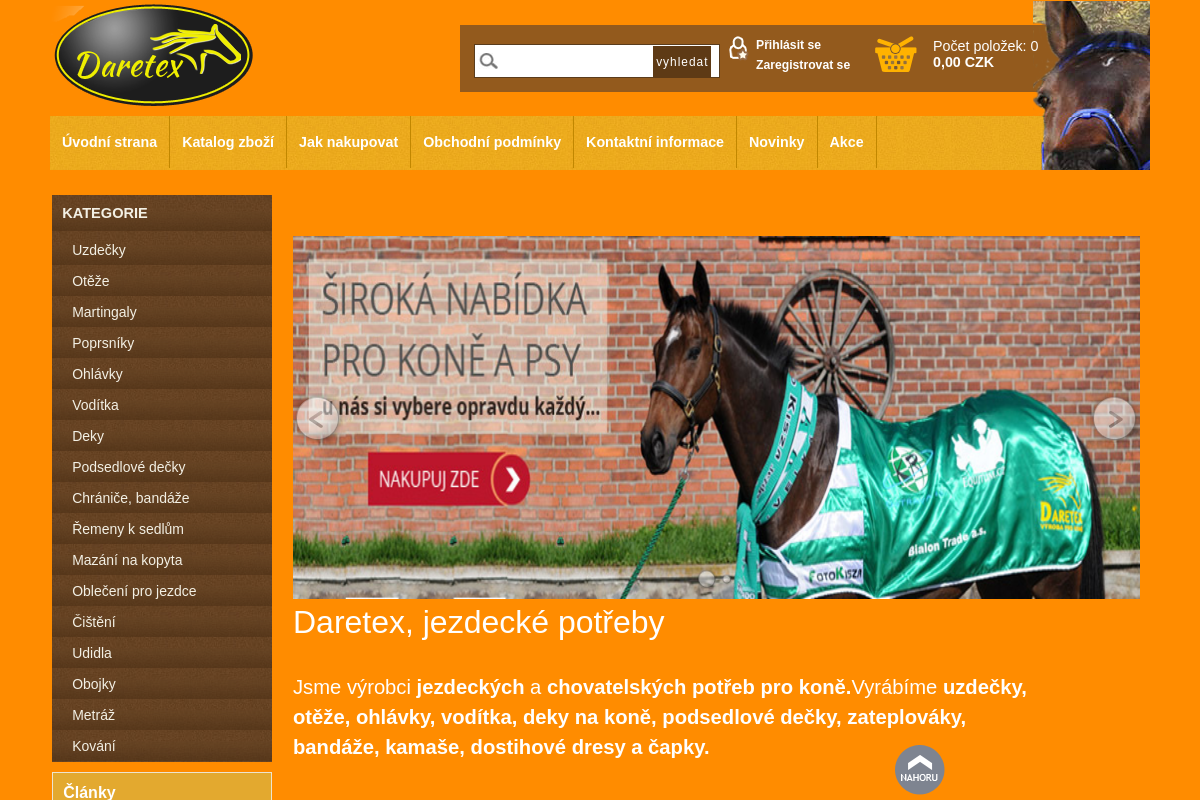 DARETEX, jezdecké potřeby