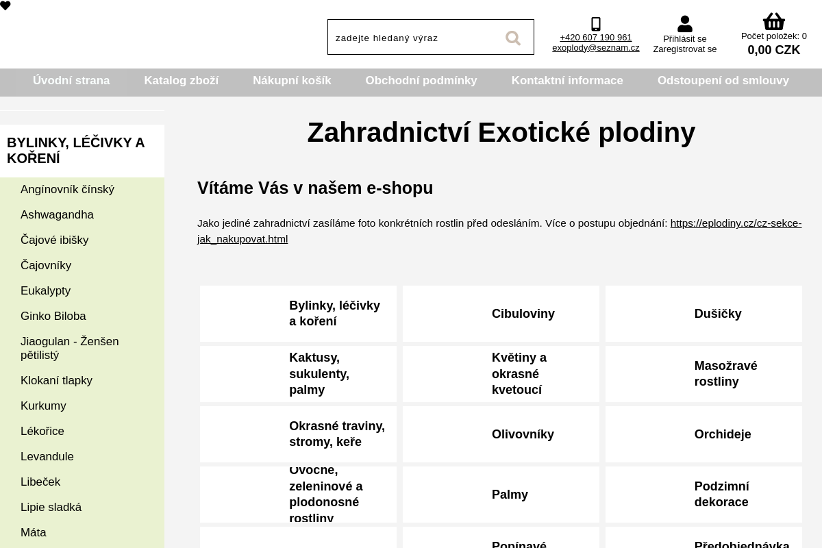 Zahradnictví Exotické plodiny