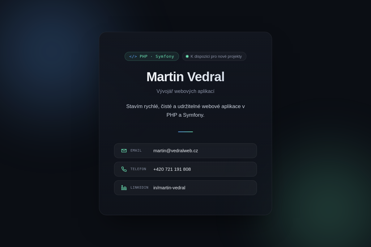 Bc. Martin Vedral - VedralWeb.cz