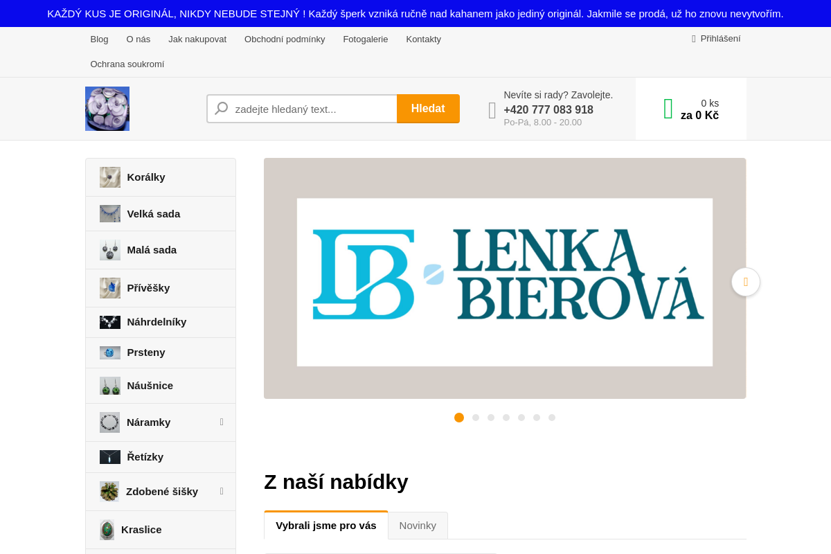 Perly ze skla Lenka Bierová