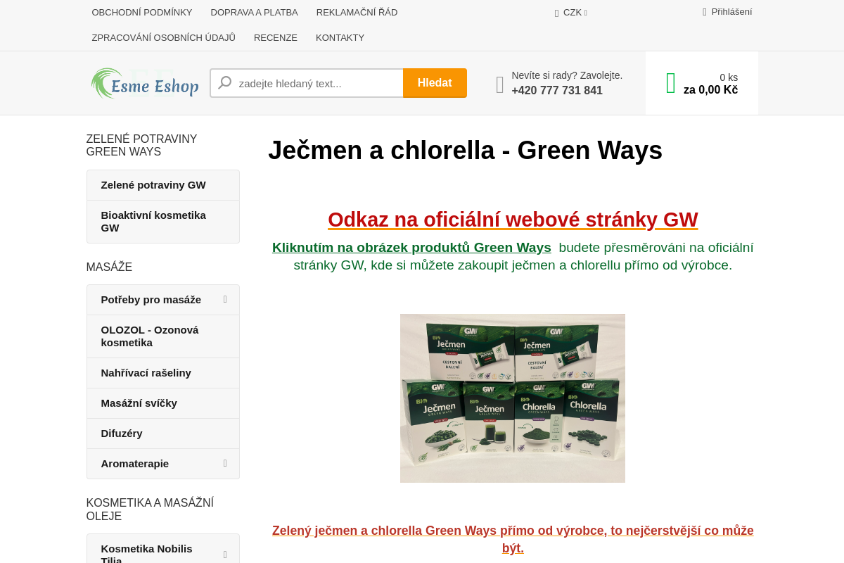 Ječmen a Chlorella Green Ways