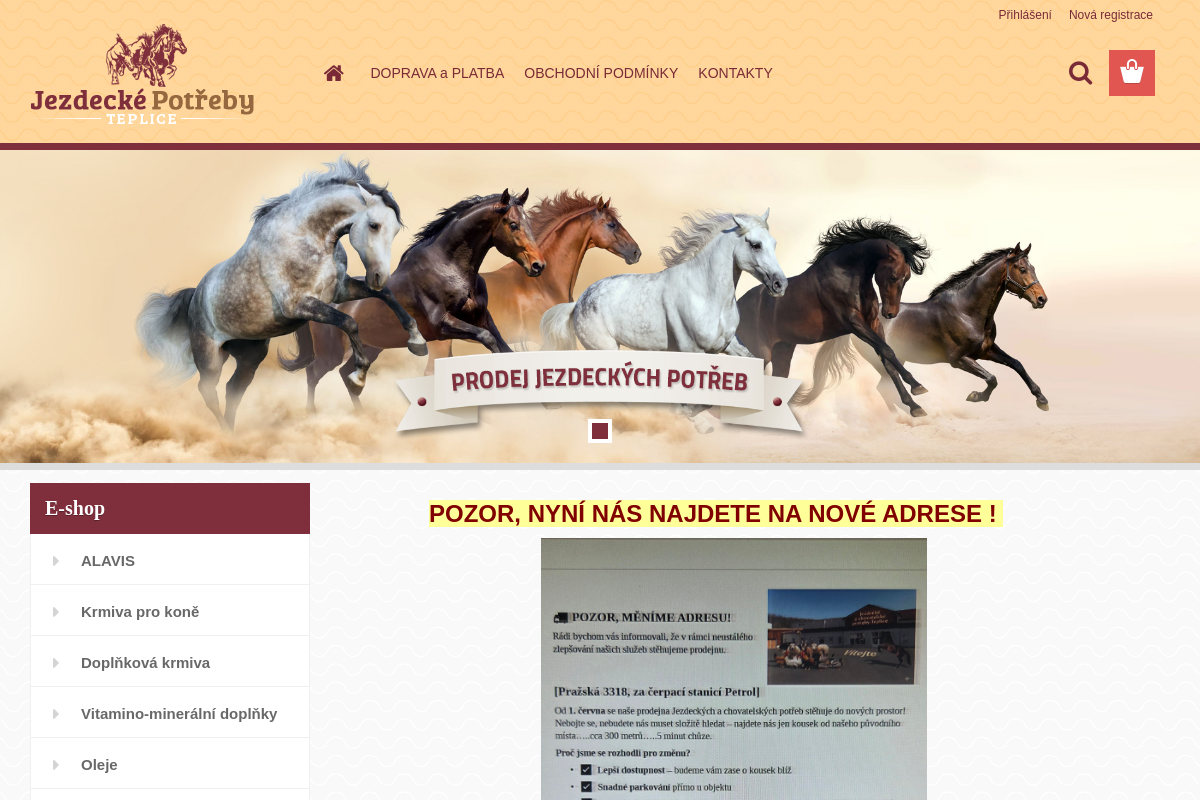 Krmiva ARCHA - Jezdecké potřeby Teplice