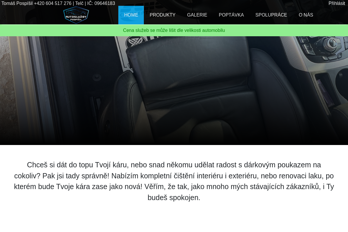 Čištění interiéru Telč