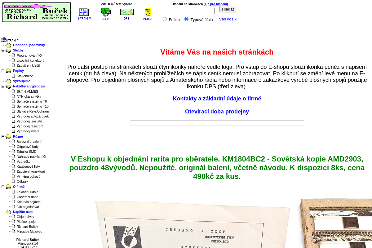 Buček - elektronické součástky