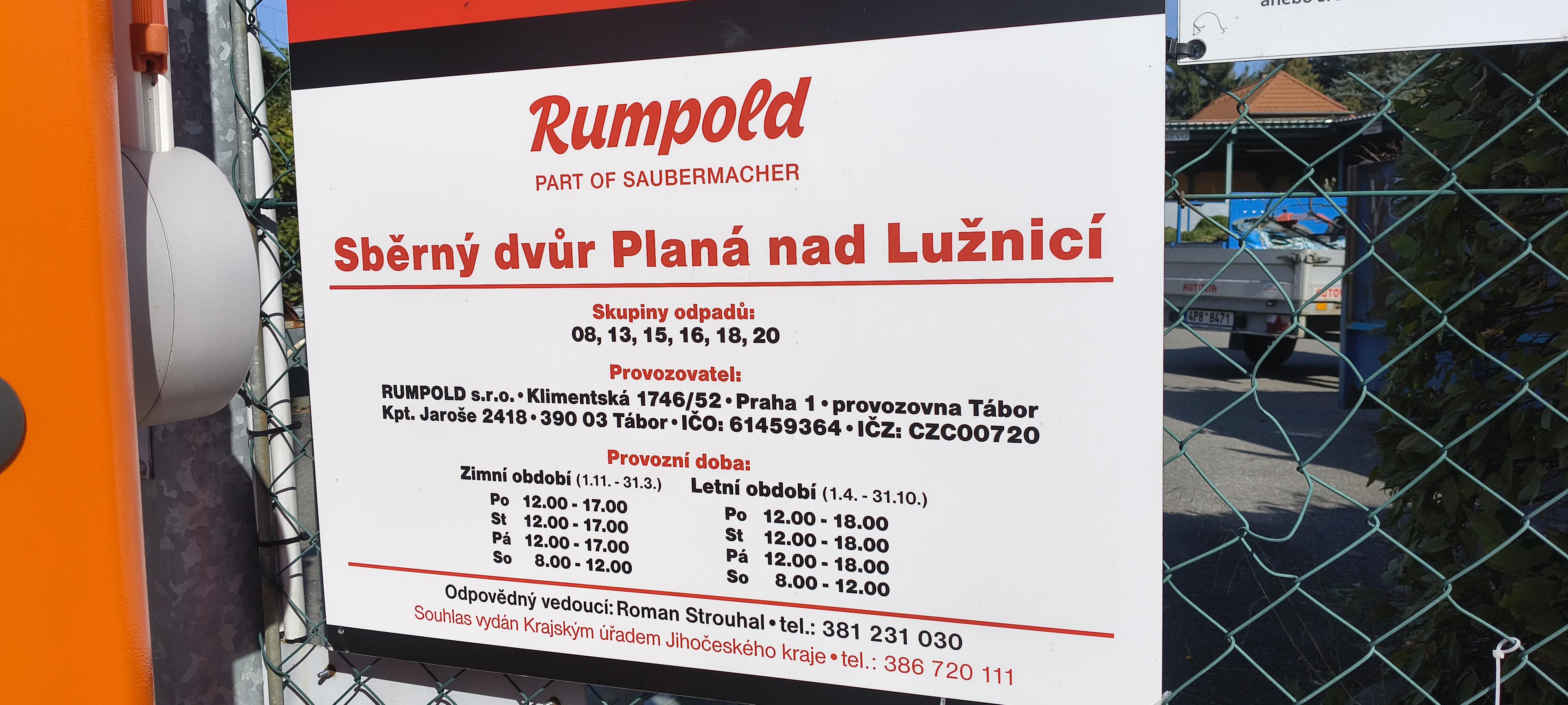 Sběrný dvůr Planá nad Lužnicí foto 2