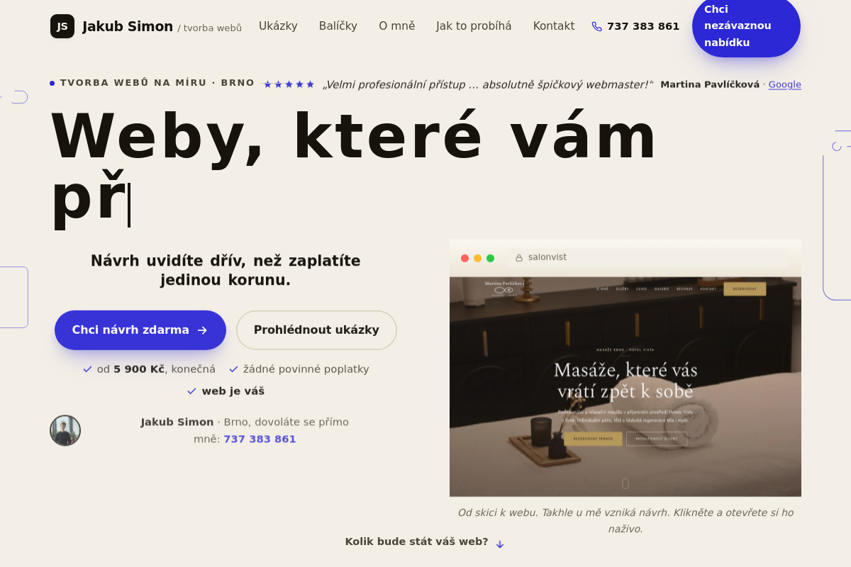 Jakub Simon / tvorba webů